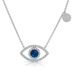 Zadok Collection Halo Evil Eye Diamond And Blue Sapphire Pendant