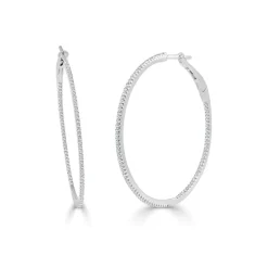 Zadok Collection Hoop 1.5in Diamond Earrings