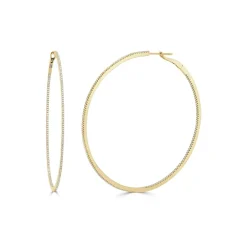 Zadok Collection Hoop 2.5in Diamond Earrings 1ctw
