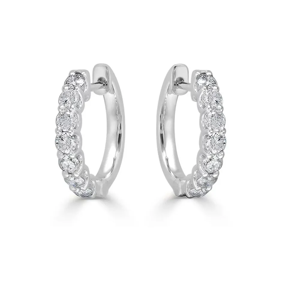Zadok Collection Huggie 0.5in Diamond Earrings 0.8ctw