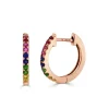 Zadok Collection Huggie 0.46in Rainbow Sapphire Earrings