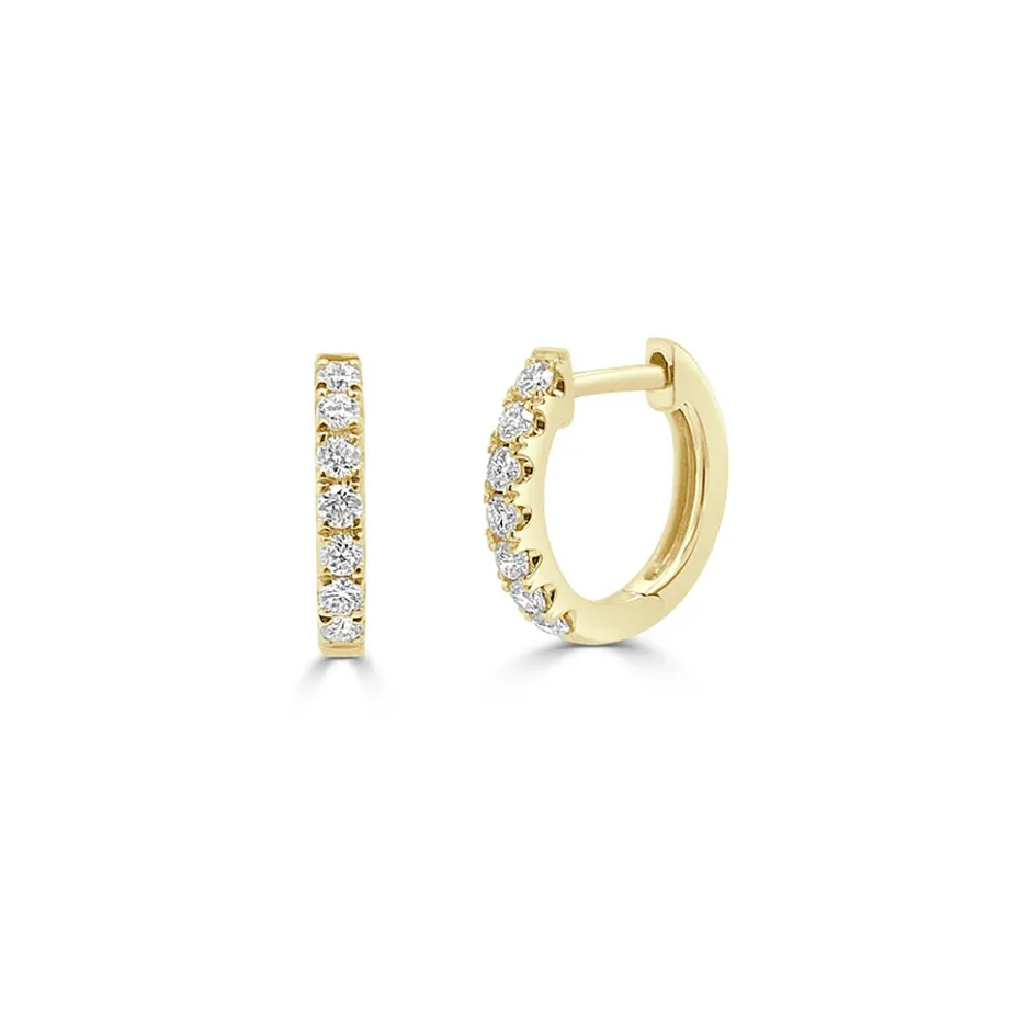 Zadok Collection Huggie 11mm Diamond Earrings