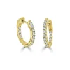 Zadok Collection Huggie 0.6mm Diamond Earrings 0.5ctw
