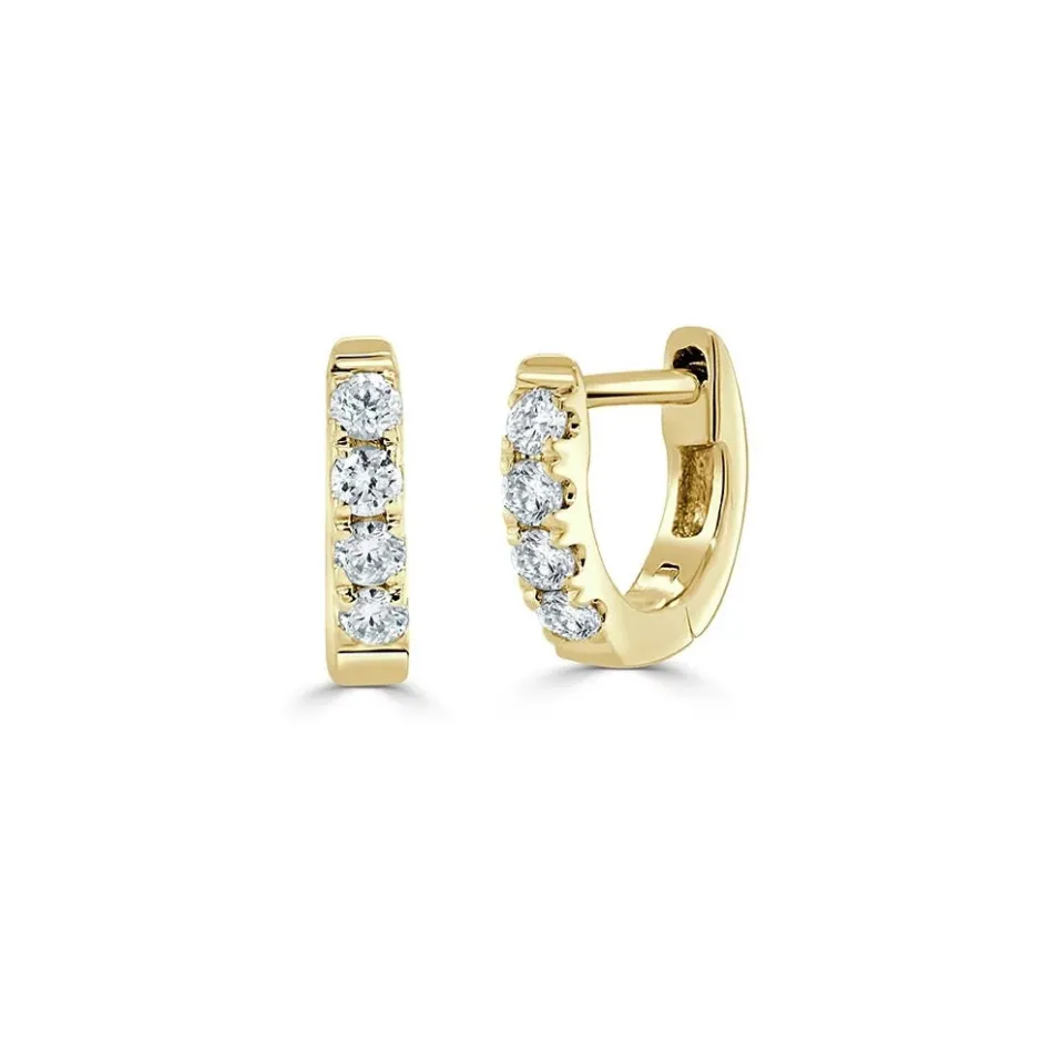 Zadok Collection Huggie 8mm Diamond Earrings