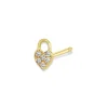 Zoe Chicco Itty Bitty Pave Diamond Heart Padlock Stud