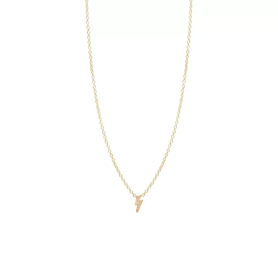 Zoe Chicco Itty Bitty Pave Diamond Lightning Bolt Necklace
