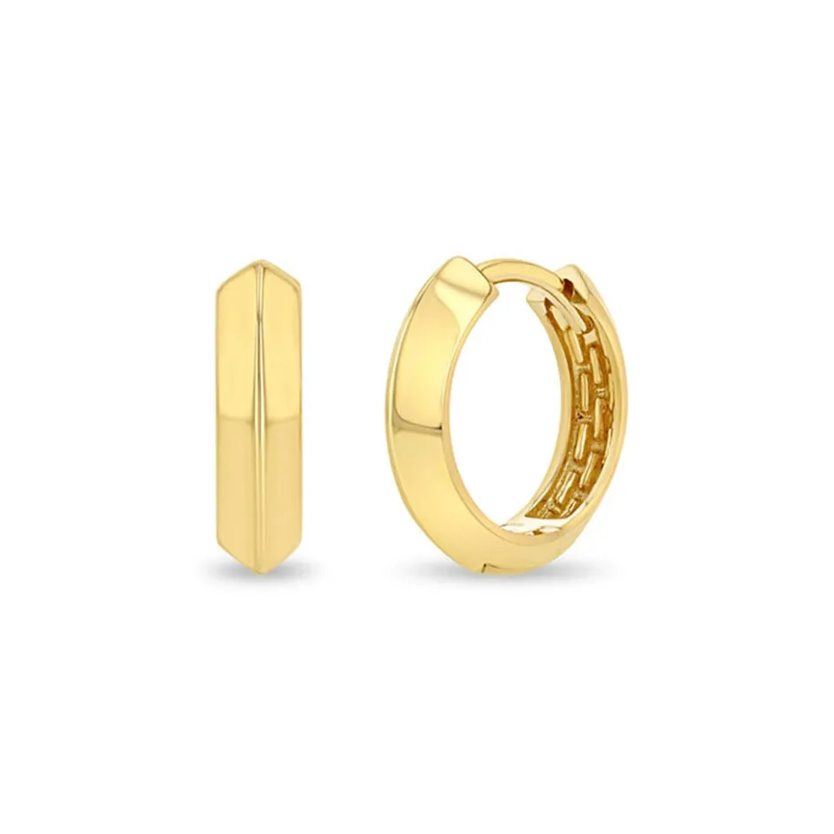 Zoe Chicco Knife Edge Hinge Huggie Hoops