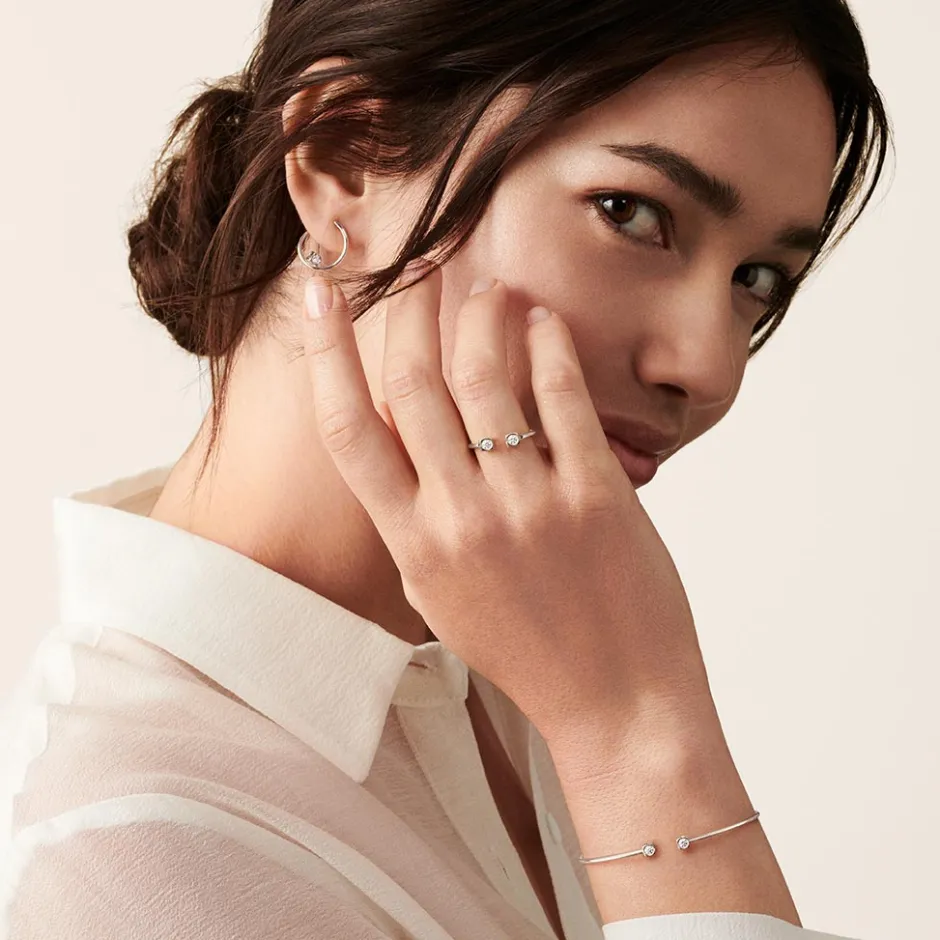Dinh Van Le Cube Diamant Hoop Earrings