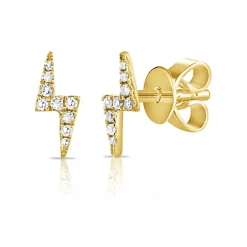 Zadok Collection Lightning Bolt Stud 0.43mm Diamond Earrings