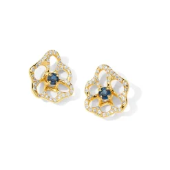 Ippolita Mini Flora Studs With Diamond And Blue Sapphire