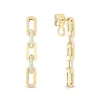 Roberto Coin Navarra Paperclip Pave Dangle Round Diamond Earrings