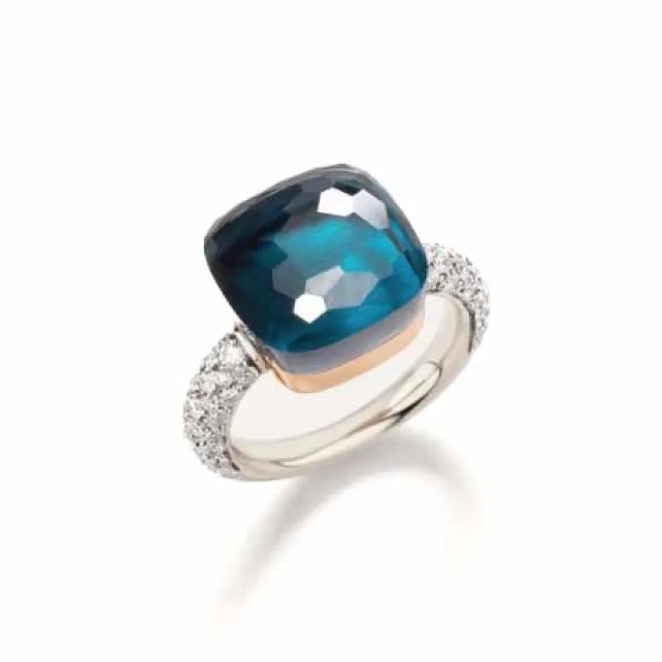 Pomellato Nudo Maxi Blue Topaz And Diamond Ring