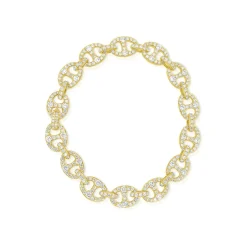 Zadok Collection Pave Diamond Mariner Link Bracelet