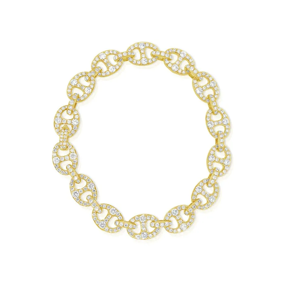 Zadok Collection Pave Diamond Mariner Link Bracelet