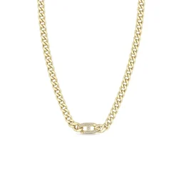 Zoe Chicco Pave Diamond Mariner Link Medium Curb Necklace