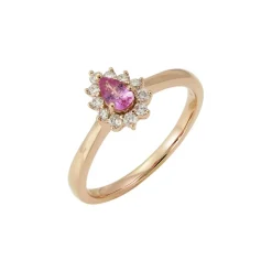 Zadok Collection Pear-Shaped Pink Sapphire & Diamond Ring