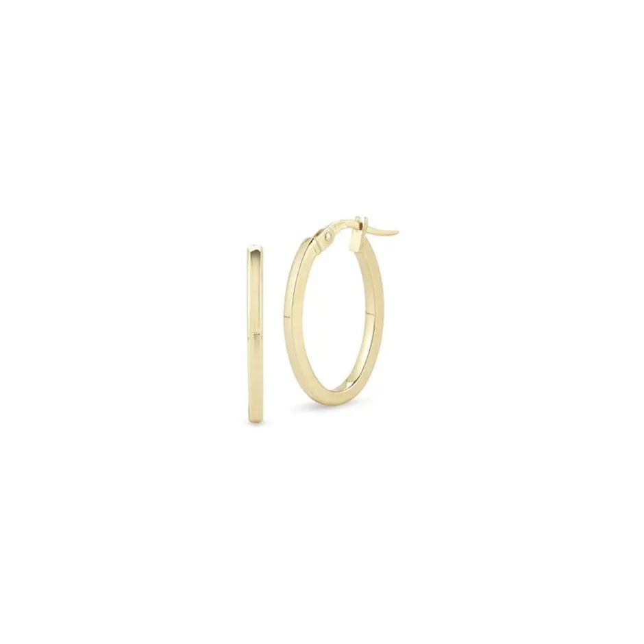 Roberto Coin Petite Oval Hoop Earrings