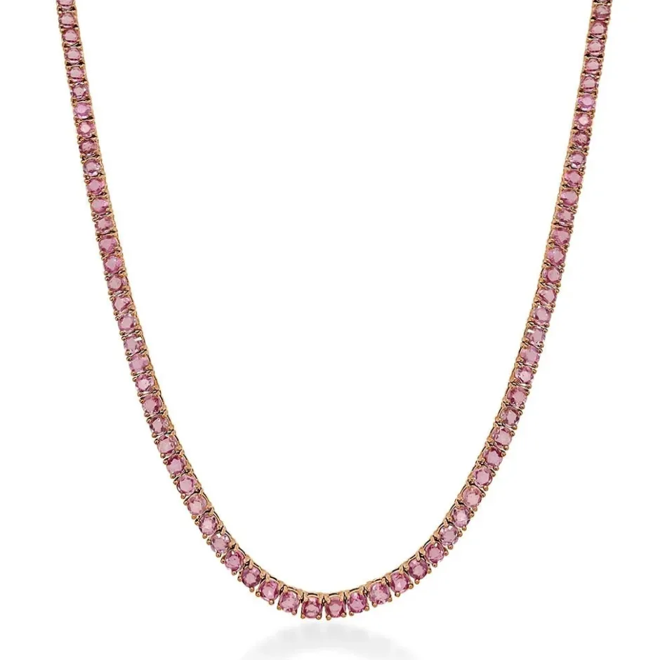Zadok Collection Pink Sapphire Tennis Necklace