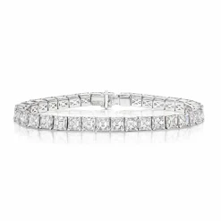 Zadok Collection Platinum Tennis With 19.31Ct Asscher Cut Diamonds Bracelet