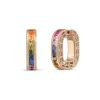 Roberto Coin Princess Multi Sapphire Square Hoop Earrings