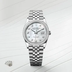 rolex Datejust 36 Oyster, 36 mm, Oystersteel, white gold and diamonds M126284RBR-0011