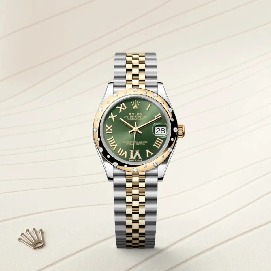 rolex Datejust 31 Oyster, 31 mm, Oystersteel, yellow gold and diamonds M278343RBR-0016