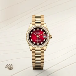 rolex Datejust 31 Oyster, 31 mm, yellow gold and diamonds M278288RBR-0041