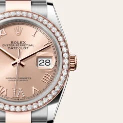 rolex  Datejust 36 Oyster, 36 mm, Oystersteel, Everose gold and diamonds M126281RBR-0016