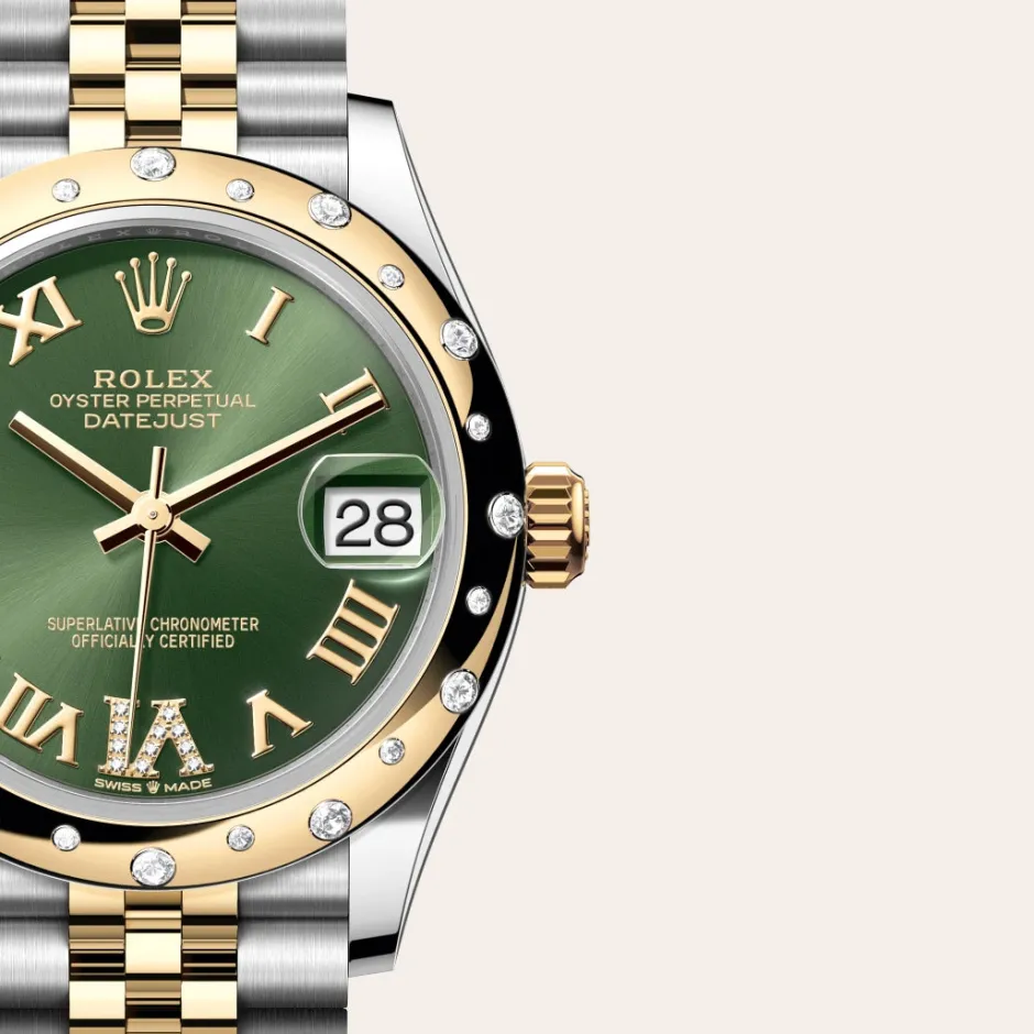 rolex Datejust 31 Oyster, 31 mm, Oystersteel, yellow gold and diamonds M278343RBR-0016