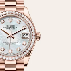 rolex Datejust 31 Oyster, 31 mm, Everose gold and diamonds M278285RBR-0005
