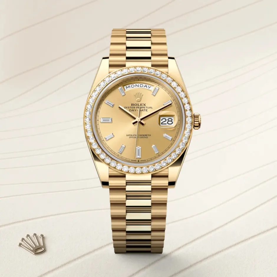 rolex Day-Date 40 Oyster, 40 mm, yellow gold and diamonds M228348RBR-0002