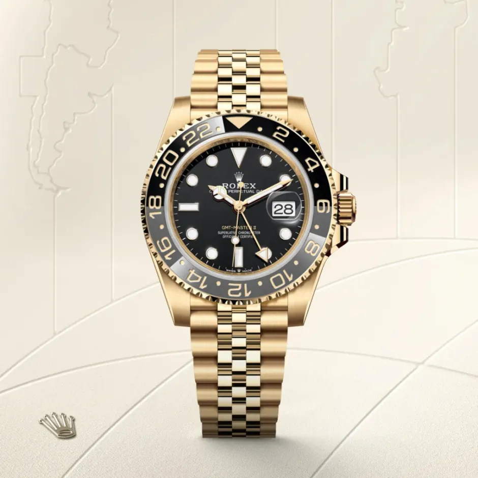 rolex GMT-Master II Oyster, 40 mm, yellow gold M126718GRNR-0001