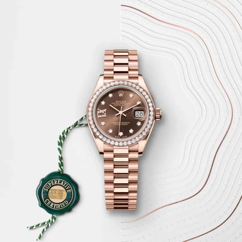 rolex Lady-Datejust Oyster, 28 mm, Everose gold and diamonds M279135RBR-0001