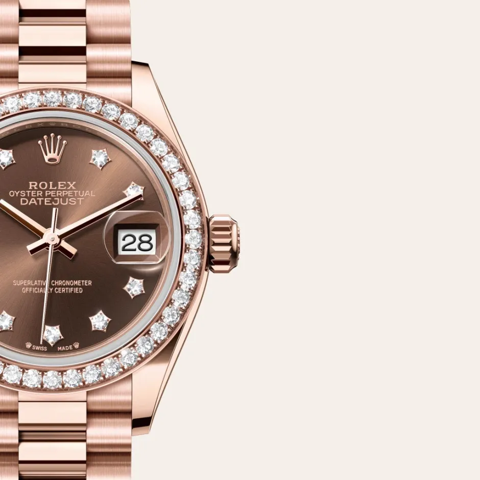 rolex Lady-Datejust Oyster, 28 mm, Everose gold and diamonds M279135RBR-0001