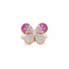 Zadok Collection Rose Gold Pink Sapphire And Diamond Butterfly Ring Fashion Ring