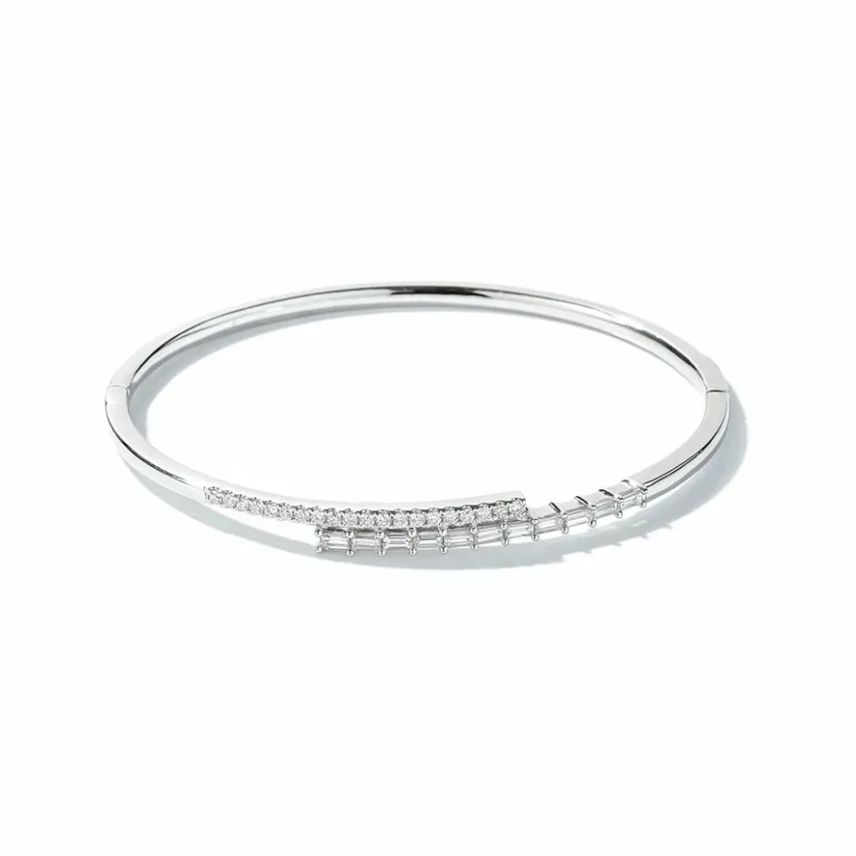 Zadok Collection Round And Baguette Diamond Bangle