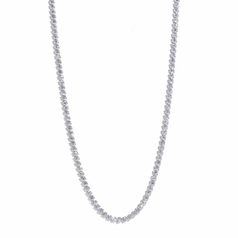Zadok Collection Round Cut 2 Prong 21ctw Diamond Tennis Necklace