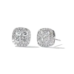 Zadok Collection Round Diamond Halo Earrings