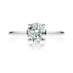 Zadok Collection Round Solitaire Thin Band Engagement Ring