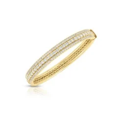 Roberto Coin Siena 3 Row Pave Round Diamond Bangle