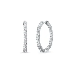 Roberto Coin Small Inside Outside Diamond Hoop Earrings