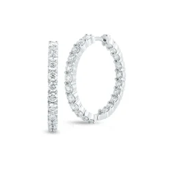 Roberto Coin Small Inside Outside Diamond Hoop Earrings