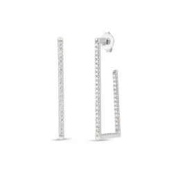 Roberto Coin Small Rectangular Diamond Earrings
