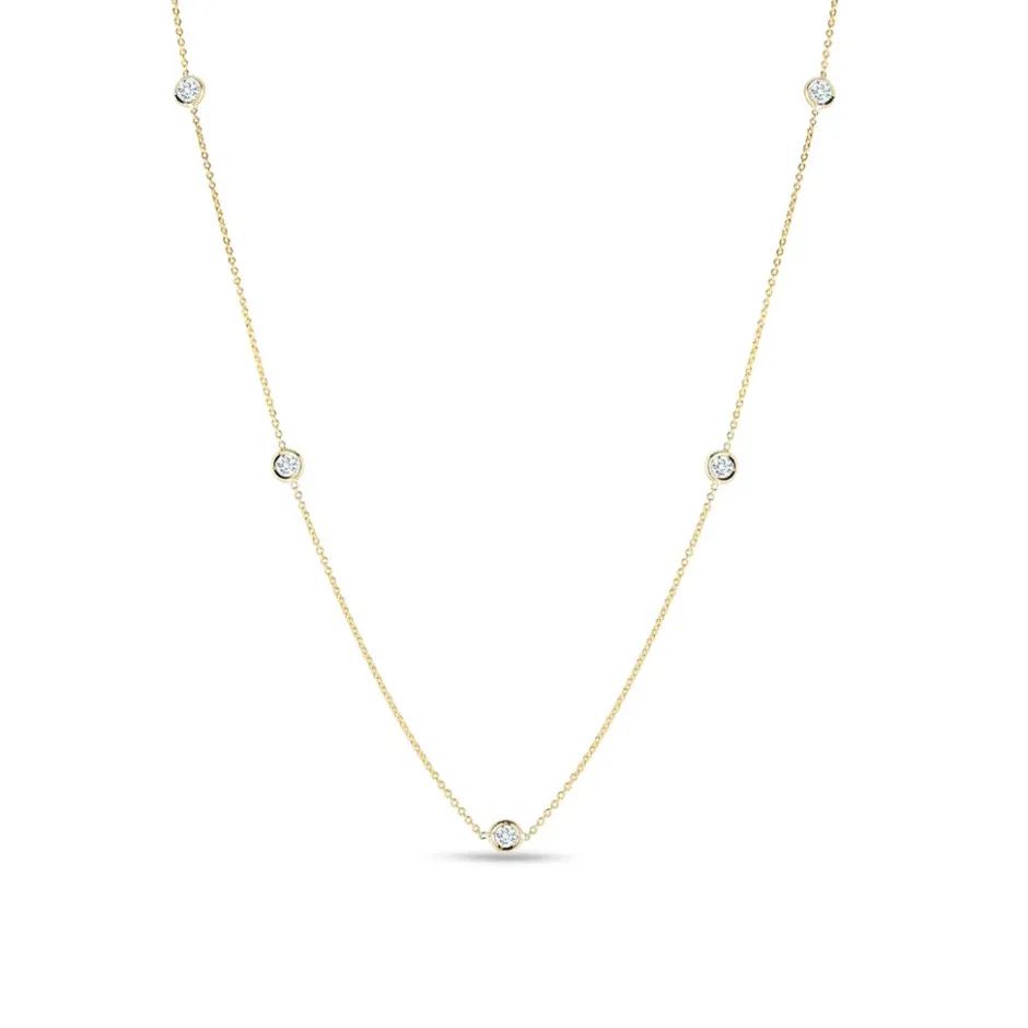 Roberto Coin 5 Station Diamonds by the Inch Necklace