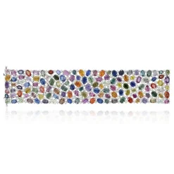 Sutra 18k White Gold Sapphire Bracelet SJBR434