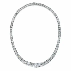 Zadok Collection Tennis Chunky Cushion Diamond Necklace
