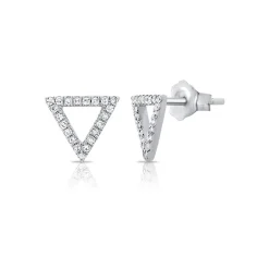 Zadok Collection Triangle Stud Diamond Earrings