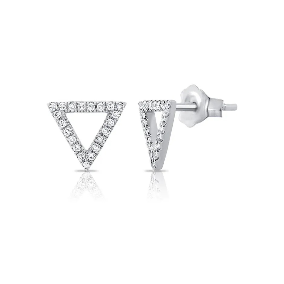 Zadok Collection Triangle Stud Diamond Earrings