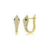 Zadok Collection Tsavorite & Diamond Snake Huggie Earrings