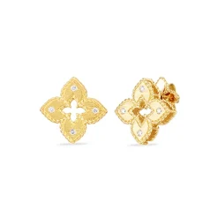 Roberto Coin Venetian Princess Flower Stud Diamond Earrings